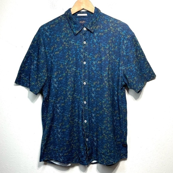good man brand 100% cotton short sleeve button down print M N261 - Picture 11 of 11